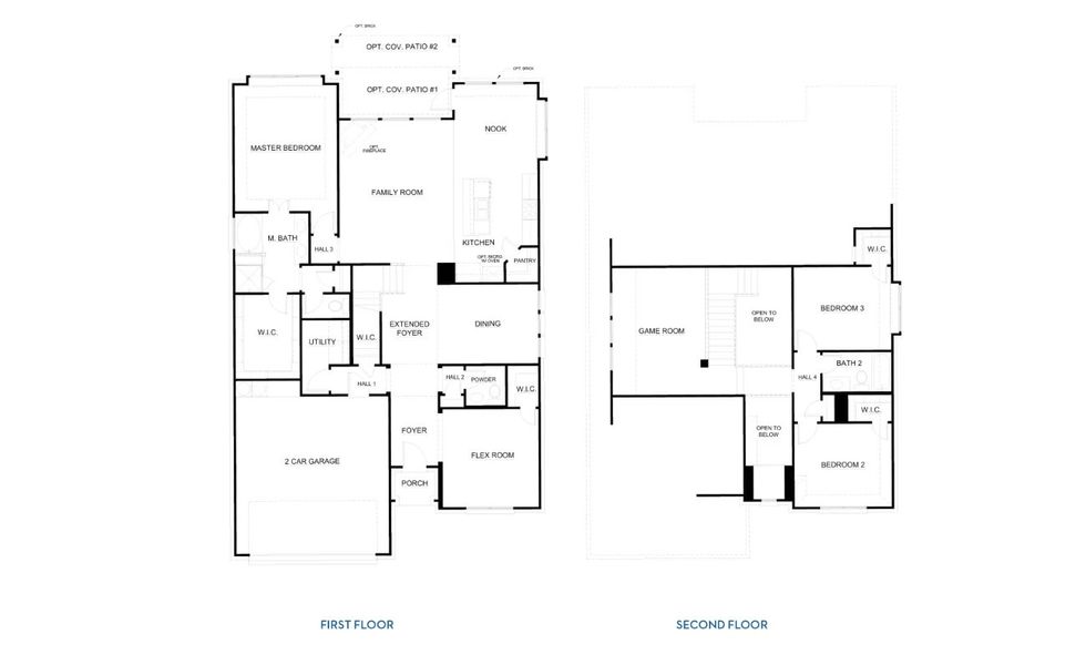 2D floor plan layout for the Concept 2492 by Landsea Homes in Summer Crest, Fort Worth, TX (Image 3). 2D floor plan layout for the Concept 2492 by Landsea Homes in Summer Crest, Fort Worth, TX (Image 3).