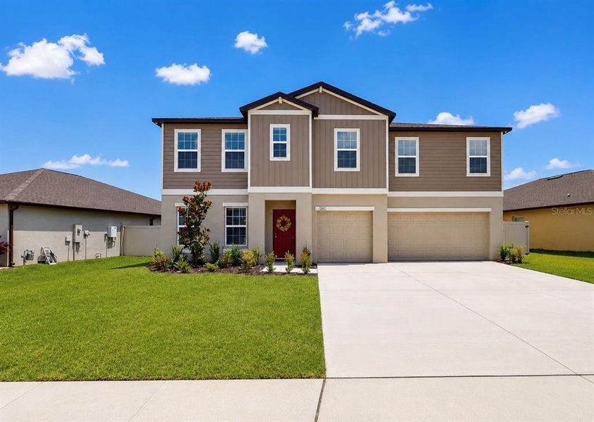 Front exterior of a new home in , Parrish, FL, highlighting curb appeal (Image 27). Front exterior of a new home in , Parrish, FL, highlighting curb appeal (Image 27).
