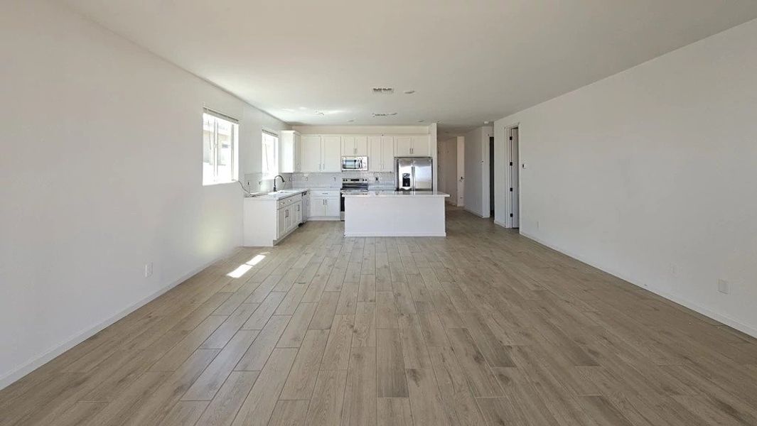 Great room and kitchen