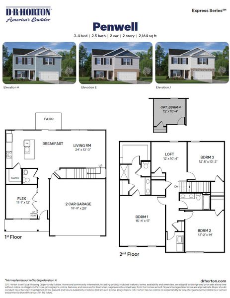 2D floor plan layout for the Penwell by D.R. Horton in Sherwood Estates, Yadkinville, NC (Image 3). 2D floor plan layout for the Penwell by D.R. Horton in Sherwood Estates, Yadkinville, NC (Image 3).