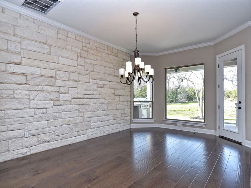 Representative unfurnished interior of a home built from the San Simeon I by Giddens Homes in Clearwater Ranch, Liberty Hill (Image 458).