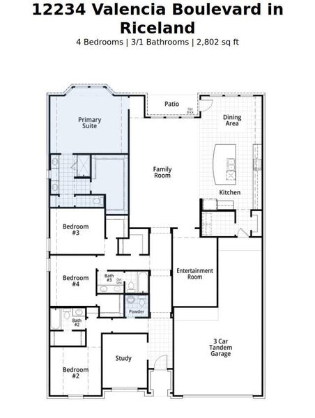 2D floor plan layout of this home in Riceland, Mont Belvieu, TX (Image 4).