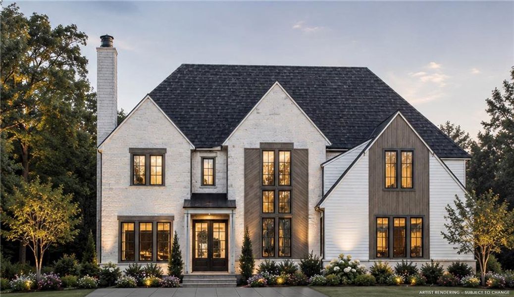 Front exterior of a new home in , Marietta, GA, highlighting curb appeal (Image 2). Front exterior of a new home in , Marietta, GA, highlighting curb appeal (Image 2).