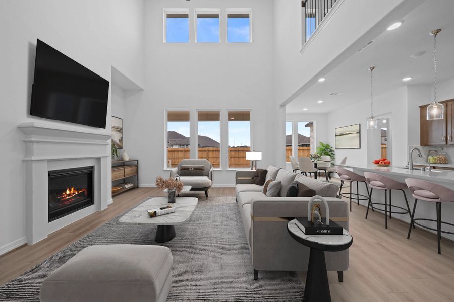 Open concept living space. Note: Sample product photo - actual exterior and interior selections may vary by homesite