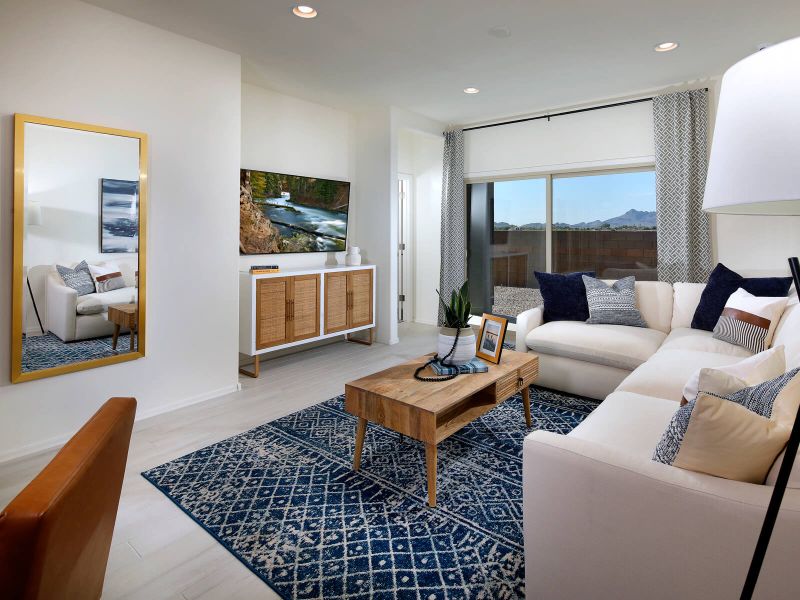 The 1560 floorplan modeled at Fieldstone at Gladden Farms in Marana, AZ. The 1560 floorplan modeled at Fieldstone at Gladden Farms in Marana, AZ.