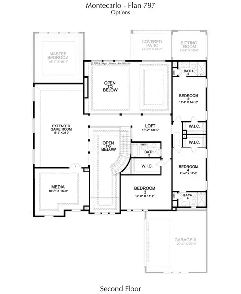 2D floor plan layout for the Montecarlo by Landon Homes in Lexington Frisco, Frisco, TX (Image 4).