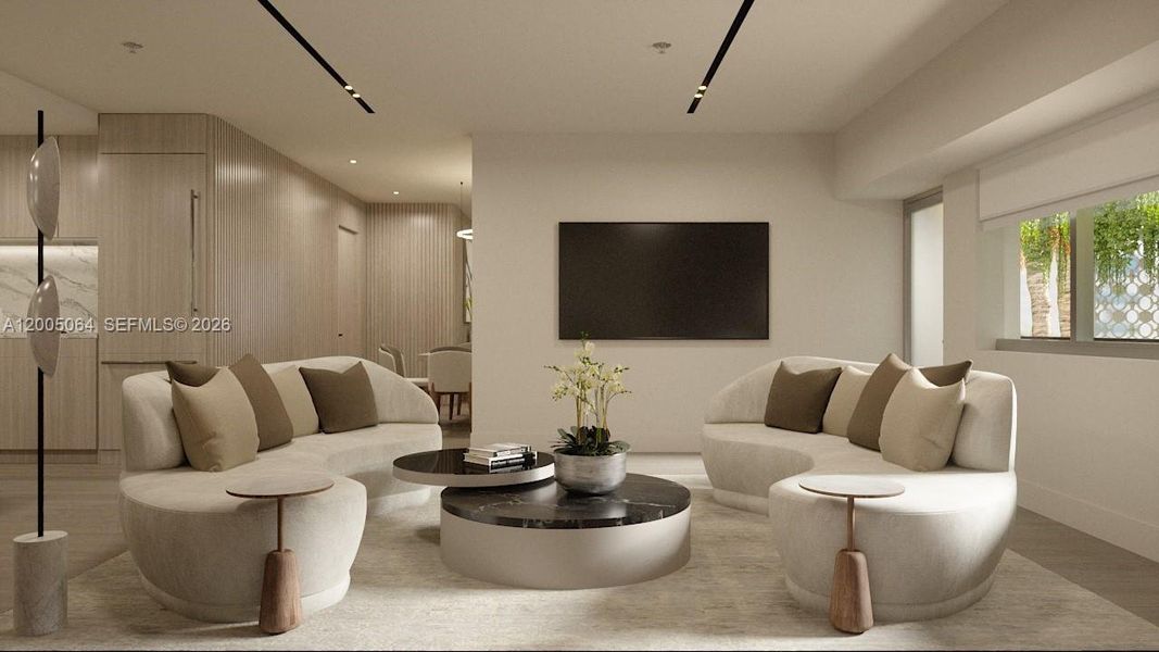 Furnished interior view inside a new home in , Miami Beach (Image 7).