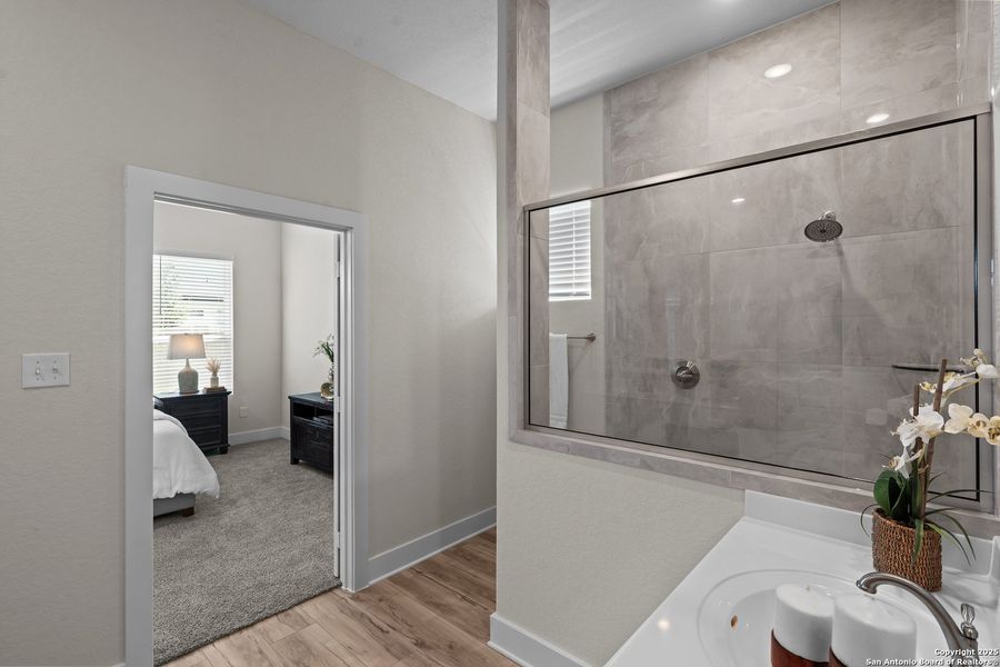 Furnished interior view inside a new home in Hunters Ranch, San Antonio (Image 31). Furnished interior view inside a new home in Hunters Ranch, San Antonio (Image 31).