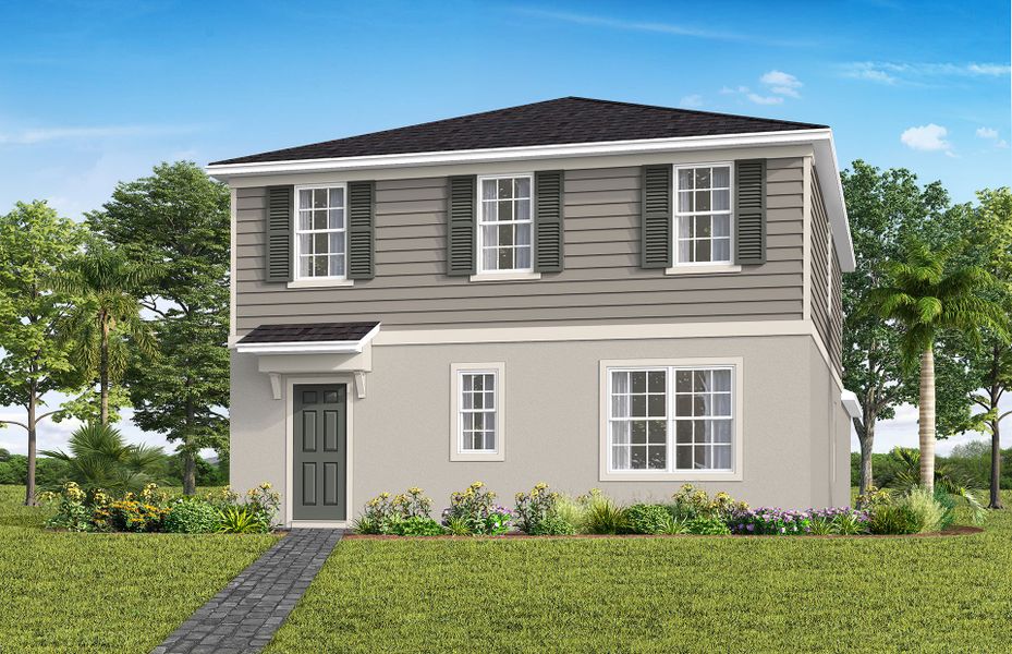 Representative exterior photo of a completed home built from the Mabel II by Pulte Homes in Lakehaven Estates, Clermont, FL (Image 2).