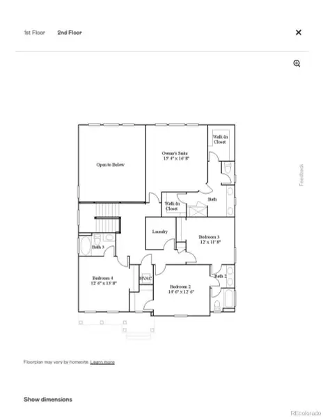 2D floor plan layout of this home in Red Rocks Ranch, Morrison, CO (Image 4).