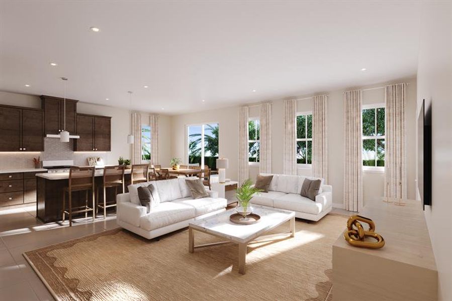Representative furnished interior of a home built from the Aurora by Ryan Homes in Cedar Landings, Leesburg (Image 2).