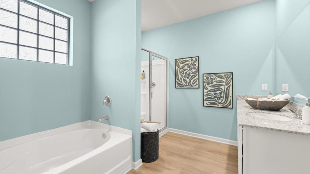 Furnished interior view inside a new home in Oaks at Cedar Grove, Fairburn (Image 7).