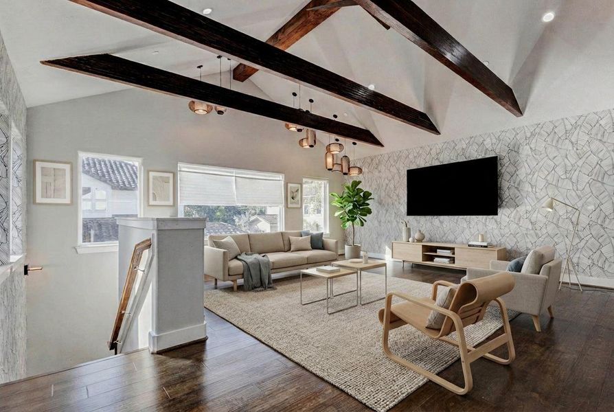 VIRTUALLY STAGED DECOR PHOTO - BONUS ROOM ABOVE GARAGE