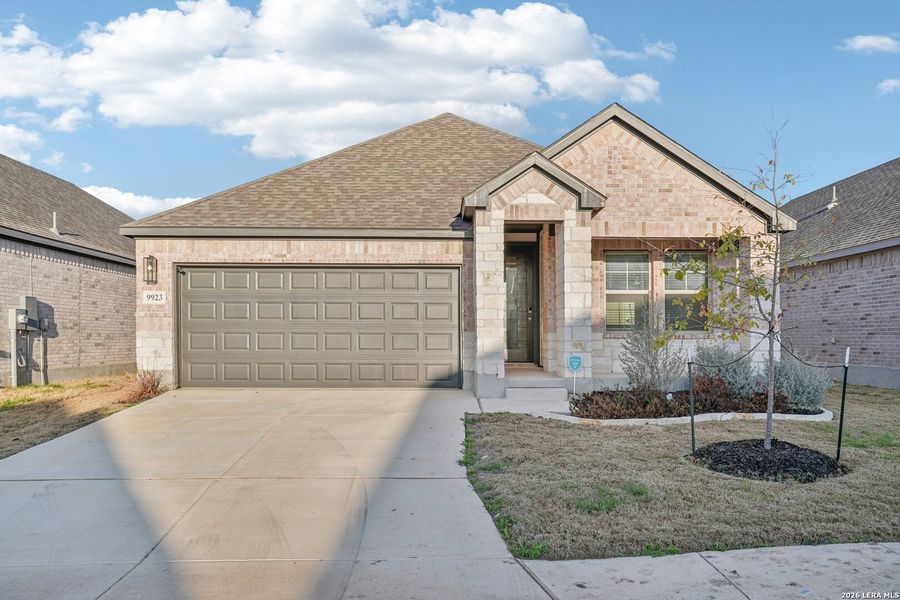 Front exterior of a new home in Kallison Ranch, San Antonio, TX, highlighting curb appeal (Image 17). Front exterior of a new home in Kallison Ranch, San Antonio, TX, highlighting curb appeal (Image 17).