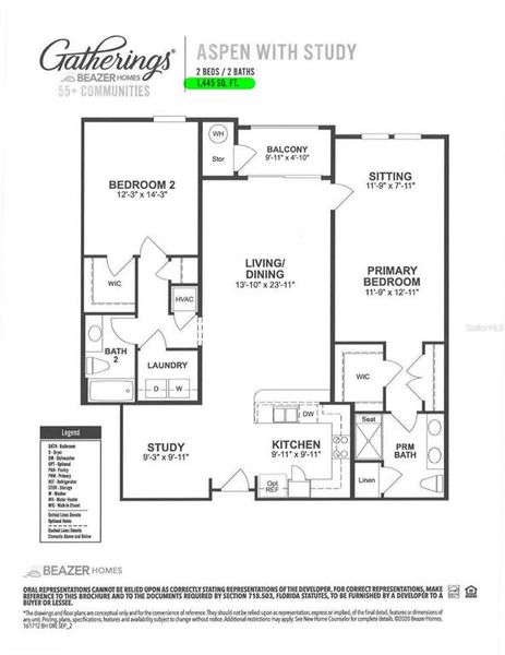 2D floor plan layout of this home in Gatherings® of Lake Nona, Orlando, FL (Image 3).