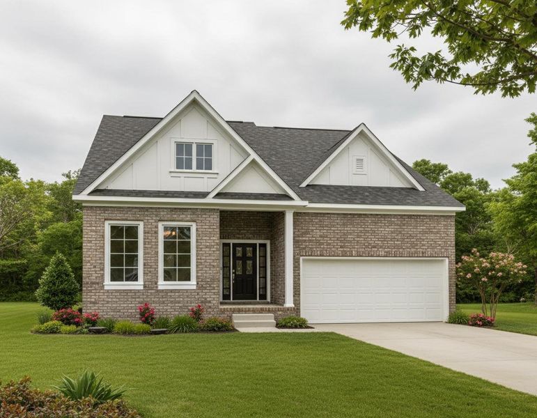 Front exterior of a new home in The Retreat at Norman Farm, Hendersonville, TN, highlighting curb appeal (Image 1). Front exterior of a new home in The Retreat at Norman Farm, Hendersonville, TN, highlighting curb appeal (Image 1).