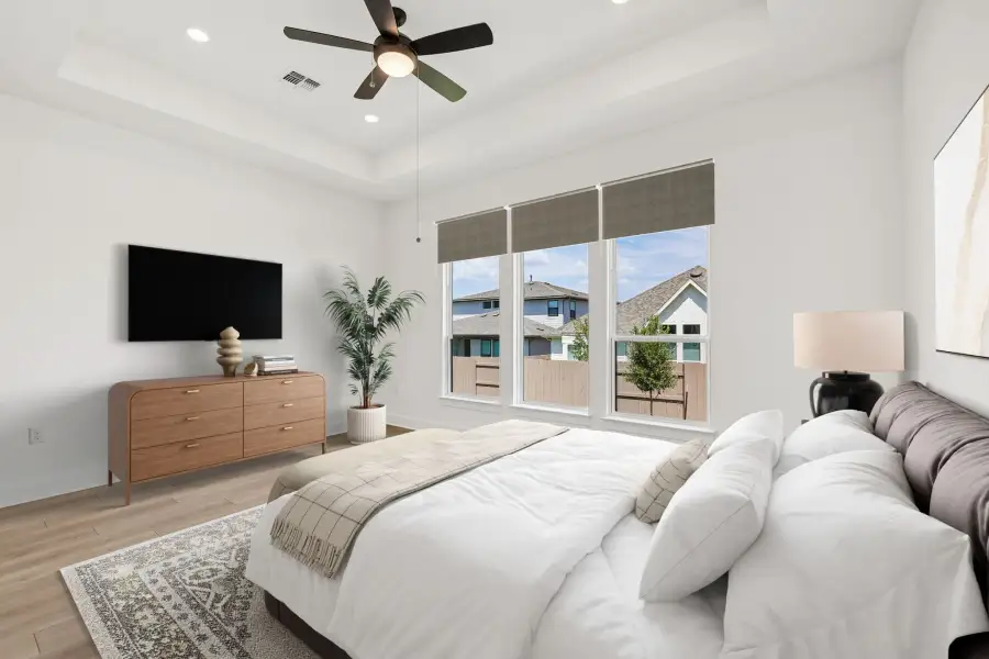 Representative furnished interior of a home built from the Guadalupe by Taylor Morrison in Eastwood, Manor (Image 15).