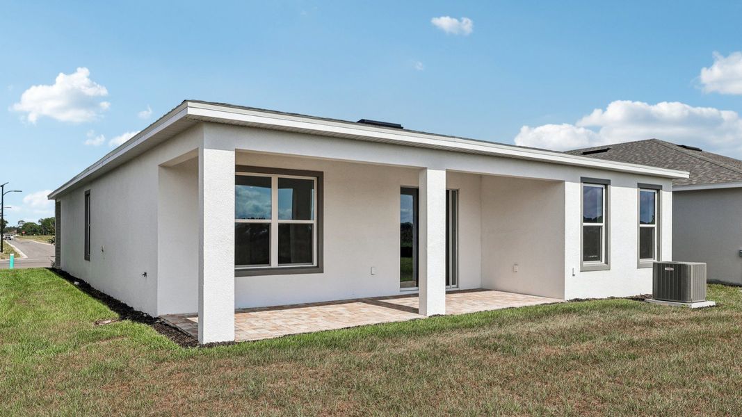 Acaica Floor Plan Rear Modern Elevation with Lanai at Lakeside at Satilla New Homes in St. Cloud Acaica Floor Plan Rear Modern Elevation with Lanai at Lakeside at Satilla New Homes in St. Cloud