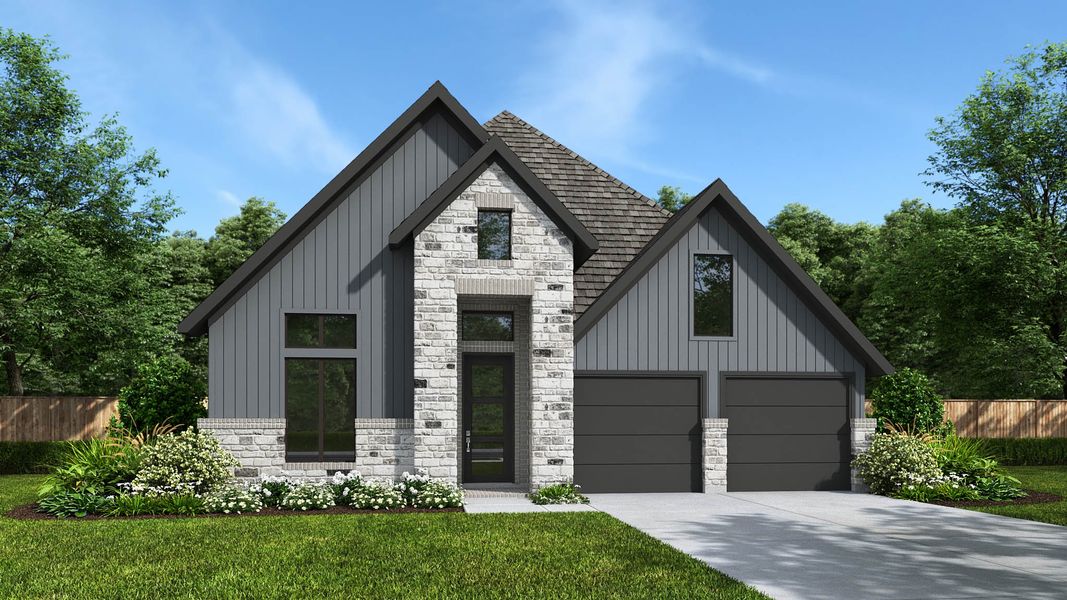 Representative exterior photo of a completed home built from the 2357W by Perry Homes in Candela South 50', Richmond, TX (Image 14).