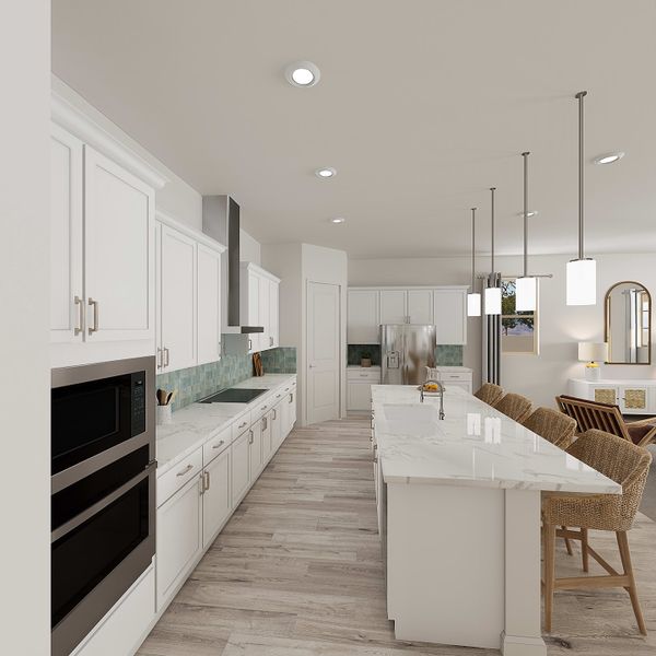 Representative furnished interior of a home built from the Juniper Plan 40-7 by Tri Pointe Homes in Waterston Central, Gilbert (Image 3).