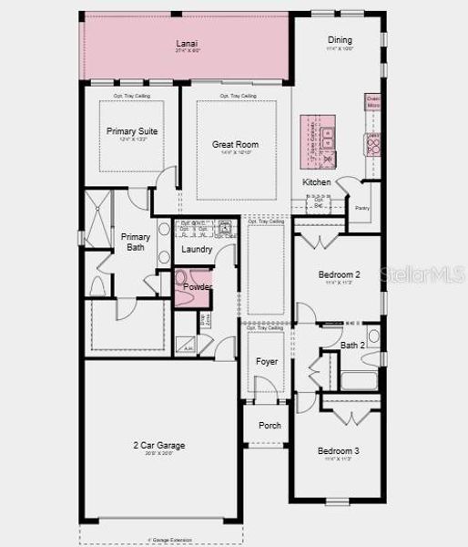 2D floor plan layout of this home in Coasterra Community Group Page, Palmetto, FL (Image 5).