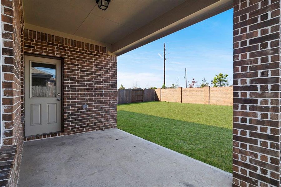 The covered patio makes it perfect for outside living, BBQ pit, patio furniture and more. While still having the rest of the backyard for pets, playing, and a possible pool addition.