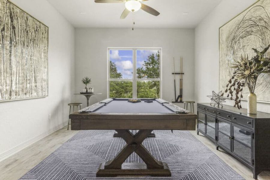 Game/Entertainment room in Ashlyn home at Belle Oaks, Bulverde TX