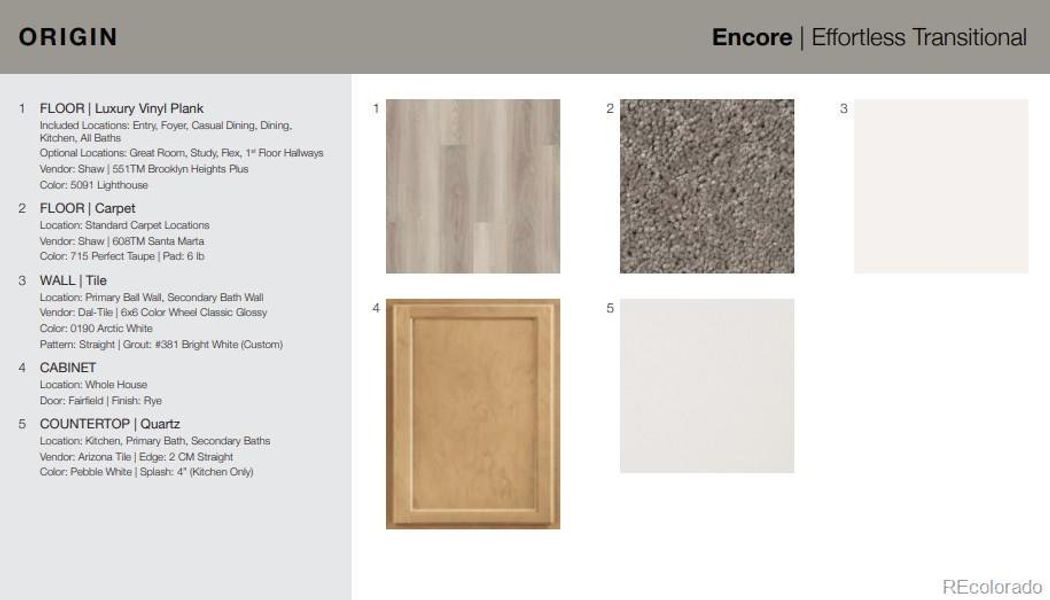 Design Selections. Home is currently under construction, selections subject to change.