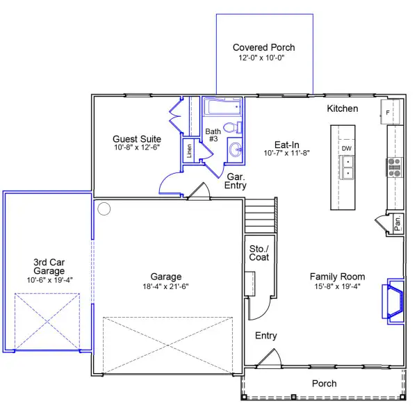 2D floor plan layout of this home in Stapleton, Clemmons, NC (Image 2). 2D floor plan layout of this home in Stapleton, Clemmons, NC (Image 2).
