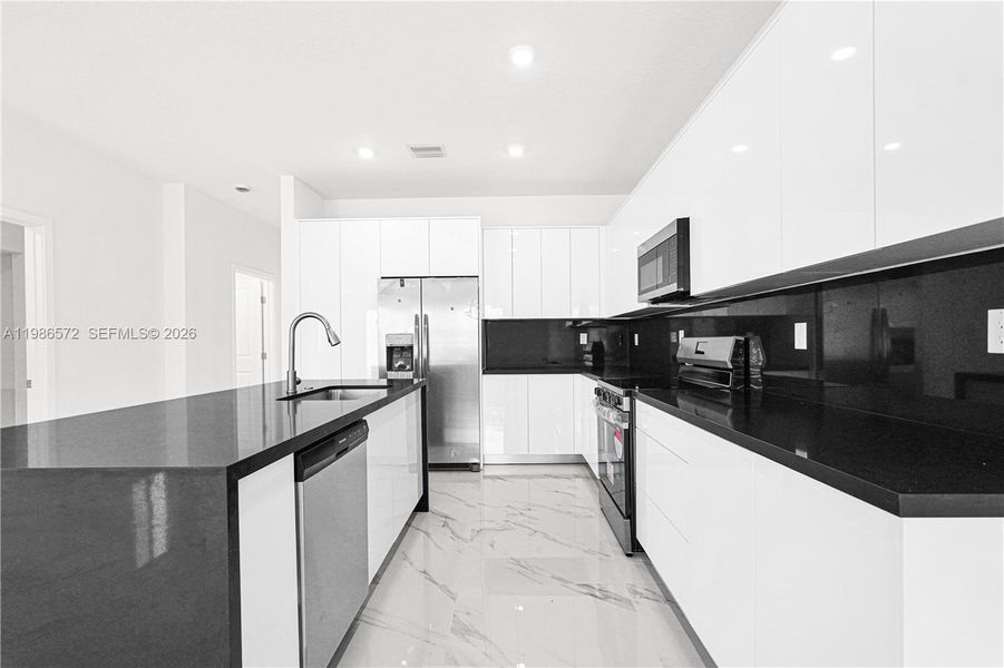 Furnished interior view inside a new home in , Miami (Image 9).