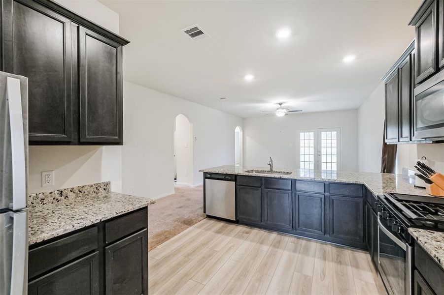 View of kitchen.