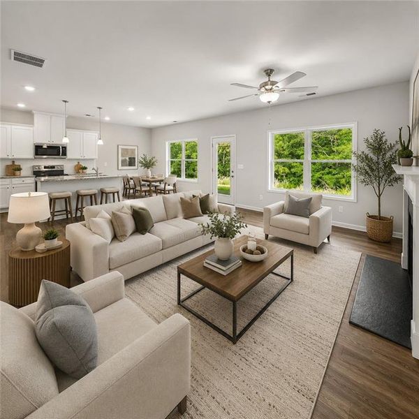 Furnished interior view inside a new home in Vickers Point - Single Family, Fairburn (Image 18).
