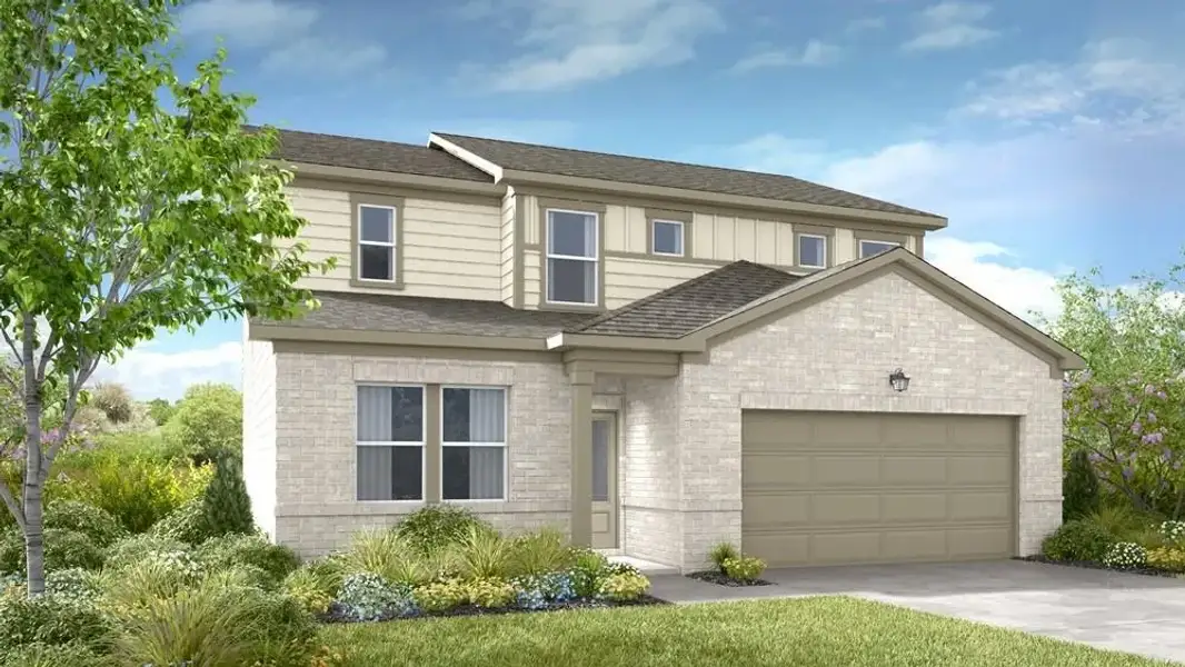 Front exterior of a new home in Windance Lake, Loganville, GA, highlighting curb appeal (Image 1). Front exterior of a new home in Windance Lake, Loganville, GA, highlighting curb appeal (Image 1).
