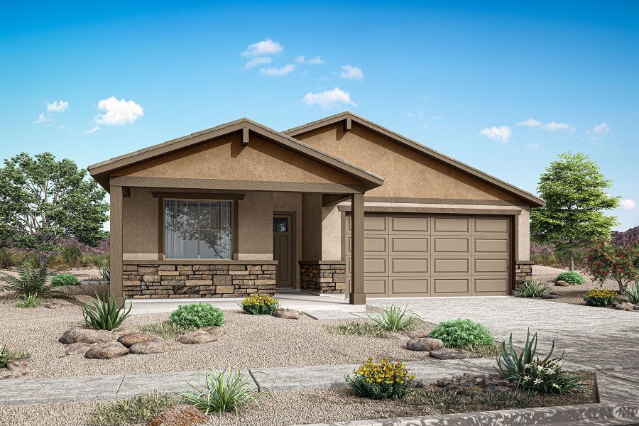 Representative exterior photo of a completed home built from the Copper by Mattamy Homes in Soleo, San Tan Valley, AZ (Image 2). Representative exterior photo of a completed home built from the Copper by Mattamy Homes in Soleo, San Tan Valley, AZ (Image 2).