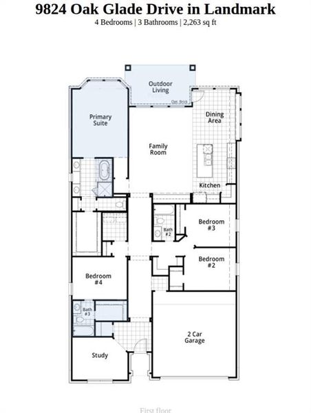 2D floor plan layout of this home in Landmark, Denton, TX (Image 3).