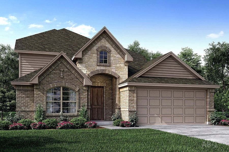 Representative exterior photo of a completed home built from the Trenton by John Houston Homes in Sunwest Village - Phase 11, McGregor, TX (Image 2).