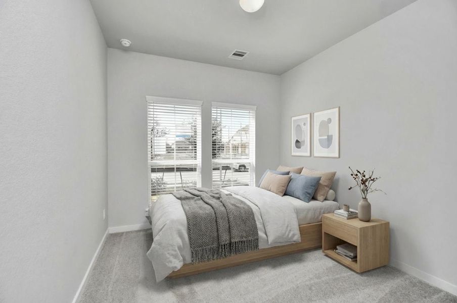*Virtually Staged* Secondary Bedroom. Sample photo of completed home with similar floor plan. Actual colors and selections may vary. *Virtually Staged* Secondary Bedroom. Sample photo of completed home with similar floor plan. Actual colors and selections may vary.