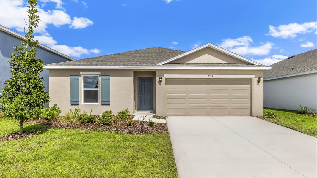 Representative exterior photo of a completed home built from the Freeport II by D.R. Horton in Oakfield Lakes, Parrish, FL (Image 1). Representative exterior photo of a completed home built from the Freeport II by D.R. Horton in Oakfield Lakes, Parrish, FL (Image 1).