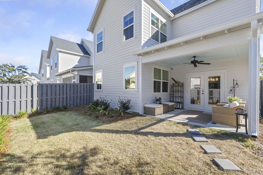 Exterior details and patio area of a home in Hayes Park, Johns Island (Image 22).