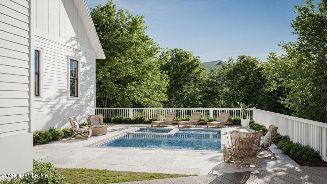 Exterior details and patio area of a home in , Jacksonville (Image 40).