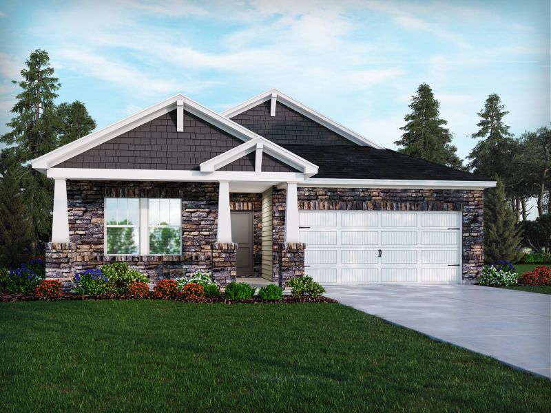 Representative exterior photo of a completed home built from the Buchanan by Meritage Homes in Oxford Station, Salisbury, NC (Image 24).