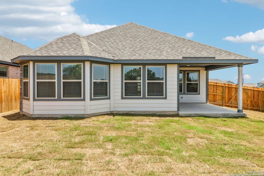 Front exterior of a new home in Kallison Ranch, San Antonio, TX, highlighting curb appeal (Image 22).