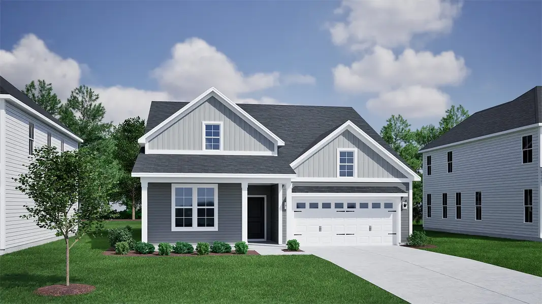 Representative exterior photo of a completed home built from the Goodwin - Vanguard Collection by Mungo Homes in Meadows at Four Mile, Conway, SC (Image 3). Representative exterior photo of a completed home built from the Goodwin - Vanguard Collection by Mungo Homes in Meadows at Four Mile, Conway, SC (Image 3).