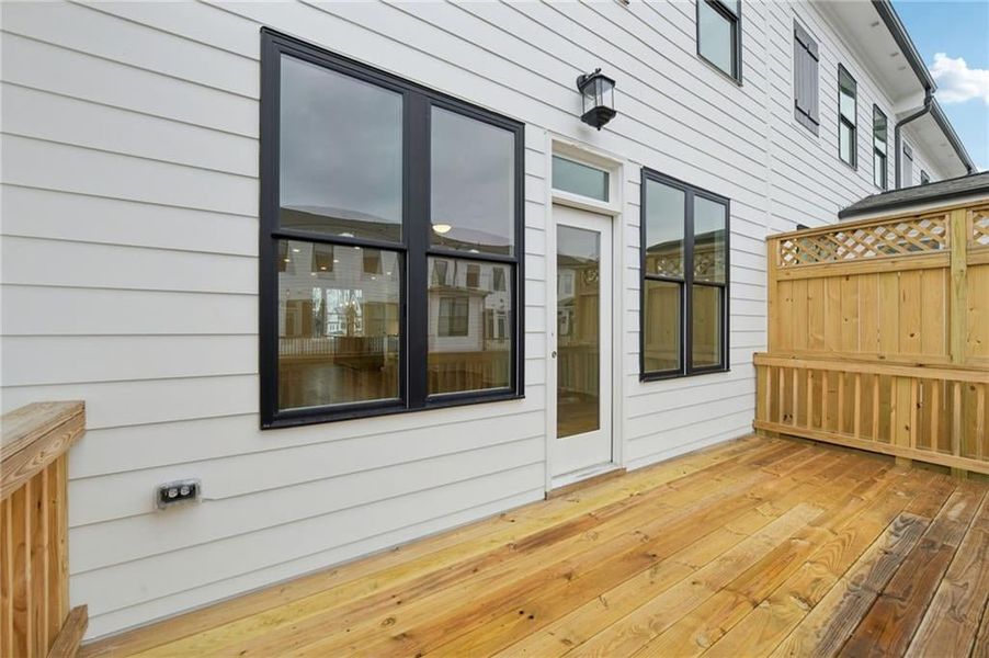 Deck off of the family room