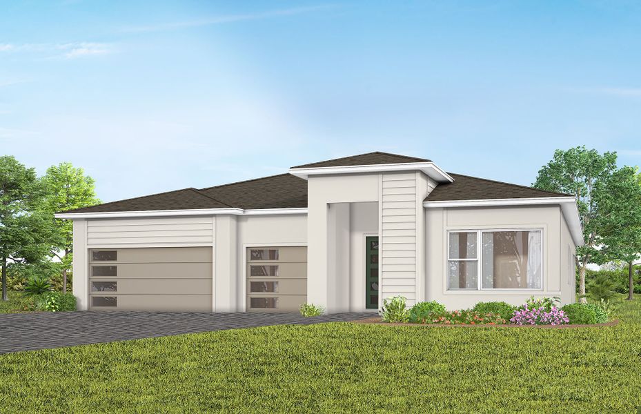 Representative exterior photo of a completed home built from the Renown by Del Webb in Del Webb Lakehaven, Clermont, FL (Image 16).