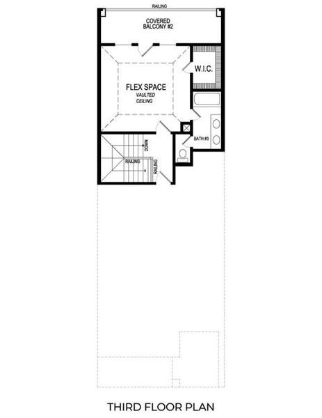 2D floor plan layout of this home in The Abbey at Mercer Crossing, Farmers Branch, TX (Image 5).