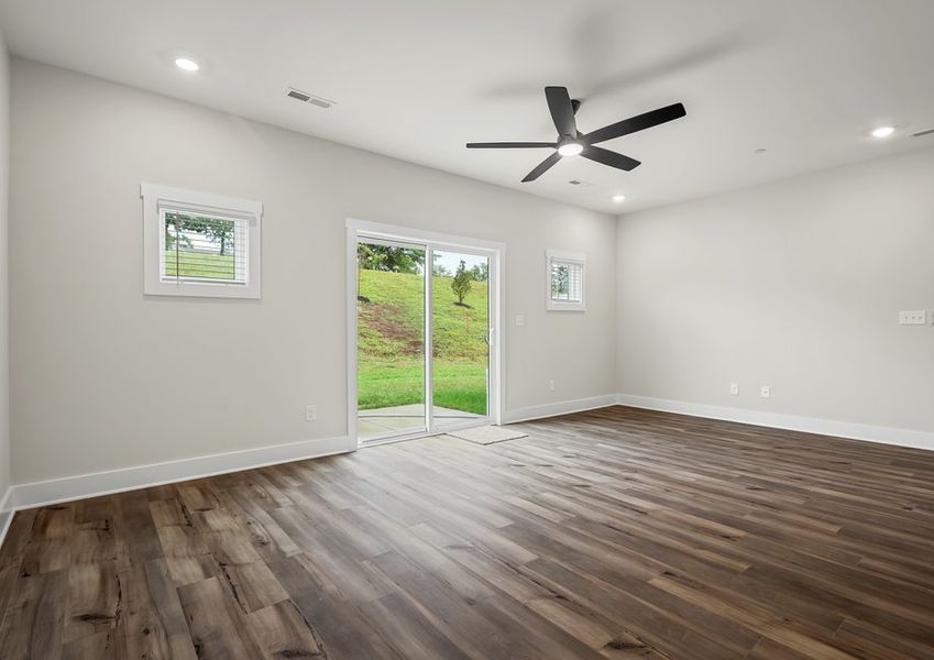 The sliding glass door offers plenty of bright natural light