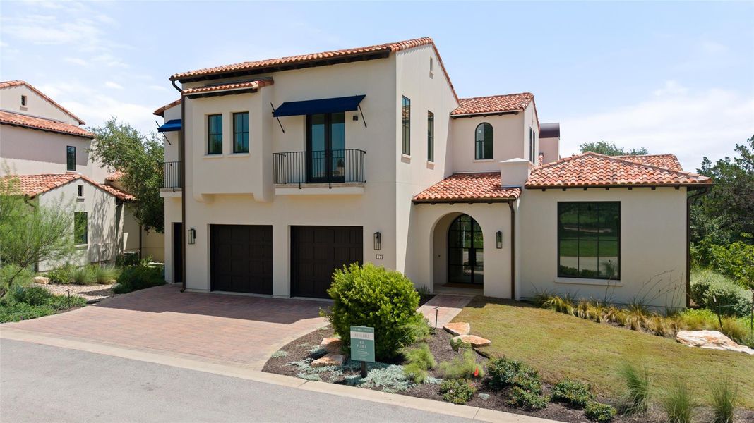 Front exterior of a new home in Amarra Villas, Austin, TX, highlighting curb appeal (Image 20). Front exterior of a new home in Amarra Villas, Austin, TX, highlighting curb appeal (Image 20).
