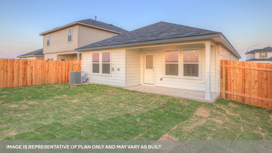 Representative exterior photo of a completed home built from the The Caroline by D.R. Horton in Whisper South, San Marcos, TX (Image 15). Representative exterior photo of a completed home built from the The Caroline by D.R. Horton in Whisper South, San Marcos, TX (Image 15).