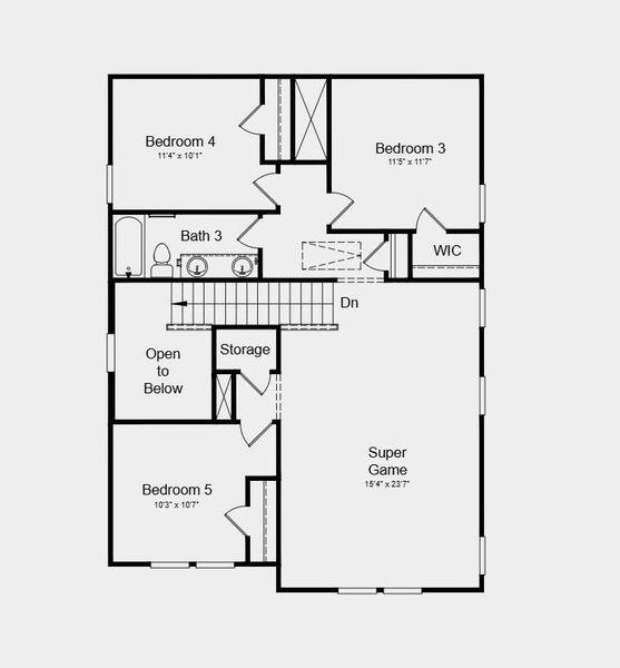 Second Floor Plan - Additional Highlights include: 36" wide mahogany front door and gas line to pati